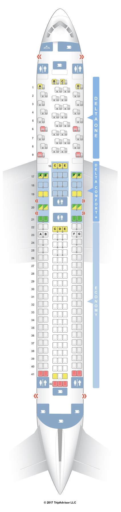 Delta seatguru 767-300 - Viewing. Boeing 767-400ER (764) Layout 2. Open Suite Delta One (Rows 1-9) Recliner Delta Premium Select (Rows 20-23) Standard Delta Comfort+ (Rows 30-33) Standard Economy (Rows 34-57) View map. For your next Delta flight, use this seating chart to get the most comfortable seats, legroom, and recline on . 